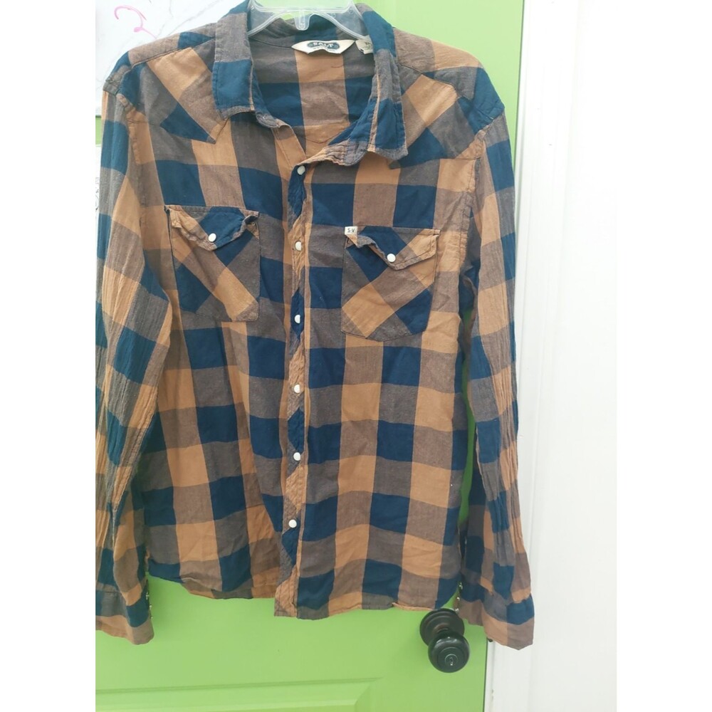 Salt Valley Western Pearl Snap Plaid Rick Grimes Size XL
